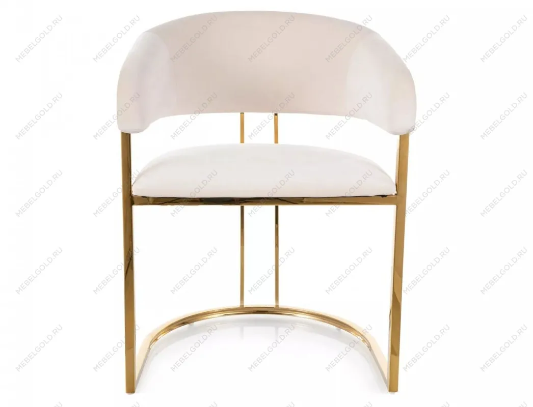 Стул кухонный Signal Tulipe Velvet Bluvel 22 (светло-бежевый/золотой) | изображение 2