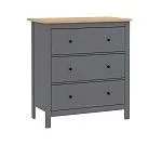 САГА комод 3 ящика серый/ясень | изображение 3