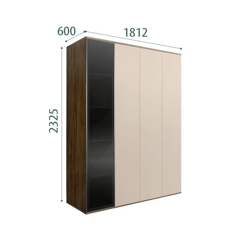 Шкаф 4-х дв. Bogemia Woodline Air (Ваниль/Серебро) БМШ2/4(1)