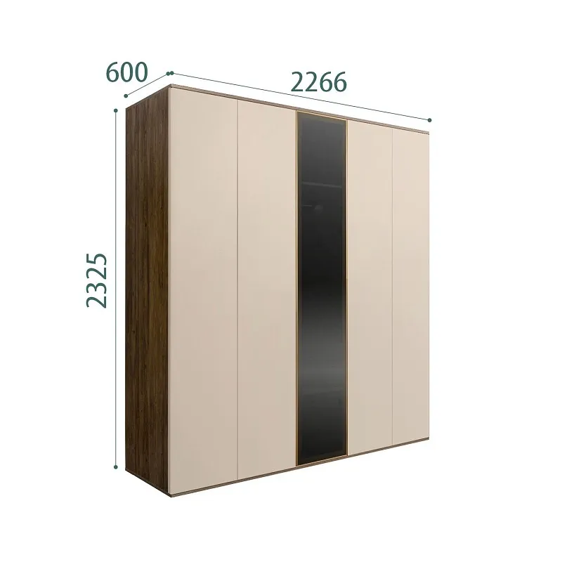 Шкаф 5-ти дв. Bogemia Woodline Air (Ваниль/Золото) БМШ2/5(1)