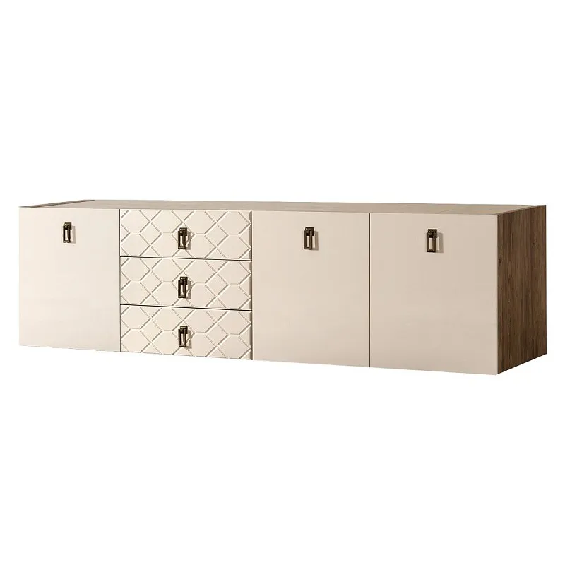 Комод 2.1м Bogemia Woodline Fly Fa (Слоновая кость) (Novabuk/Черный) БМКМ-5
