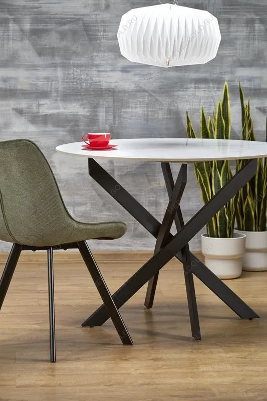 Стол обеденный Halmar EDGAR 2 (белый мрамор/черный) | изображение 10