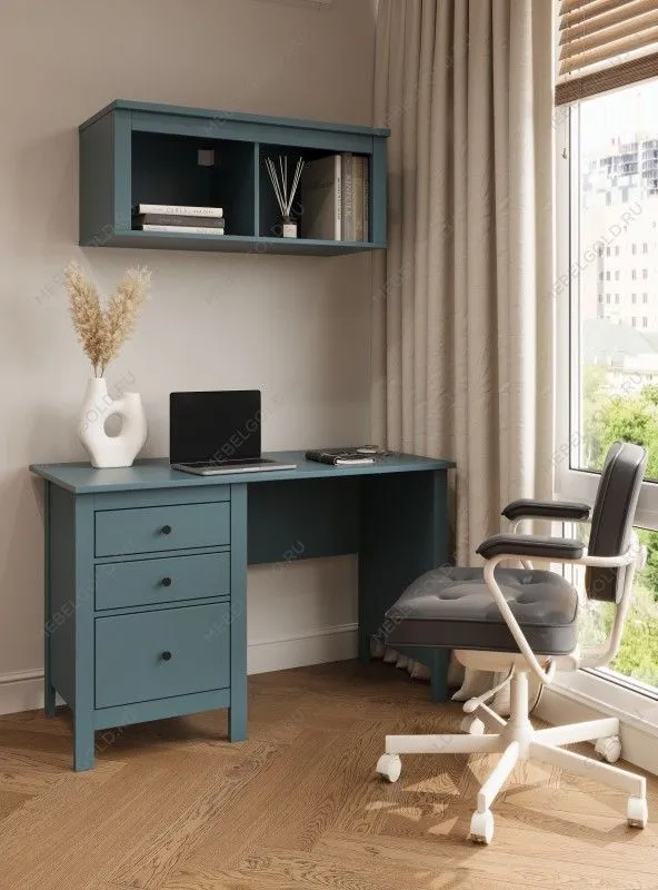 Полка навесная Сага, 2 секции, темно-бирюзовая | изображение 3