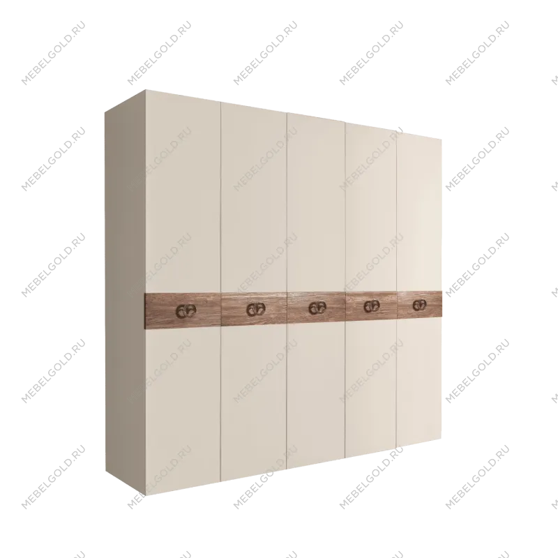 Шкаф 5-ти дв. Bogemia Wood Fi (Слоновая кость/Хром) БМШ2/5(Wo)