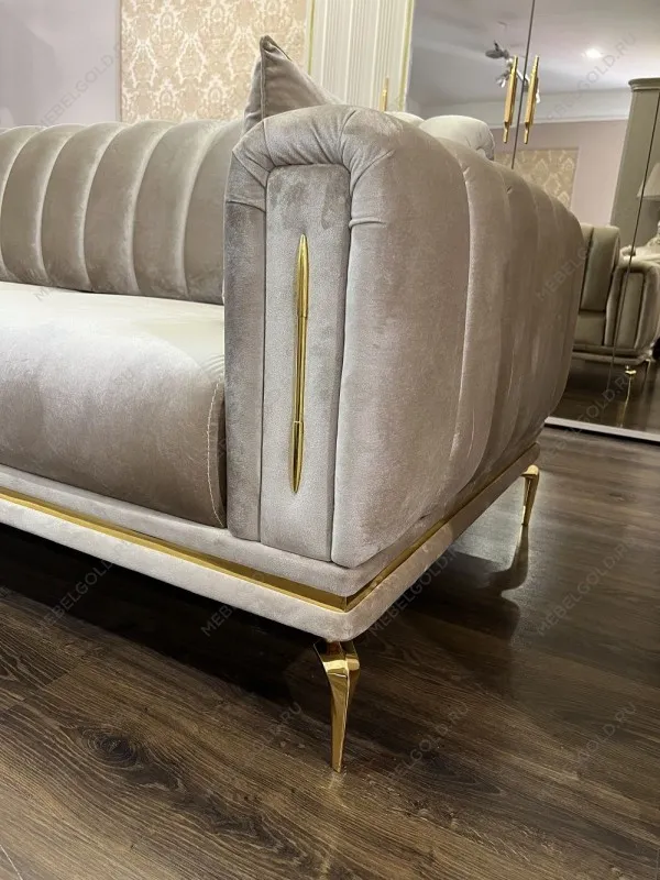 Диван Замира 3х местный бежевый | изображение 12