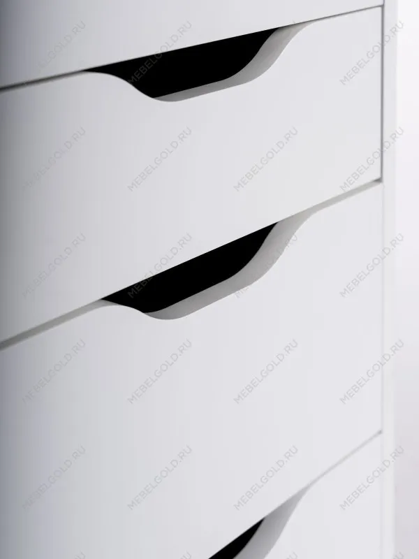 Стол письменный Ингар, с дверцей и 5 ящиками, 140x75x55, белый, столешница дуб беленый | изображение 16