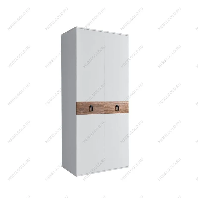 Шкаф 2-х дверный Bogemia Wood Fa (Белый/Черный) БМШ2/2(Wo)