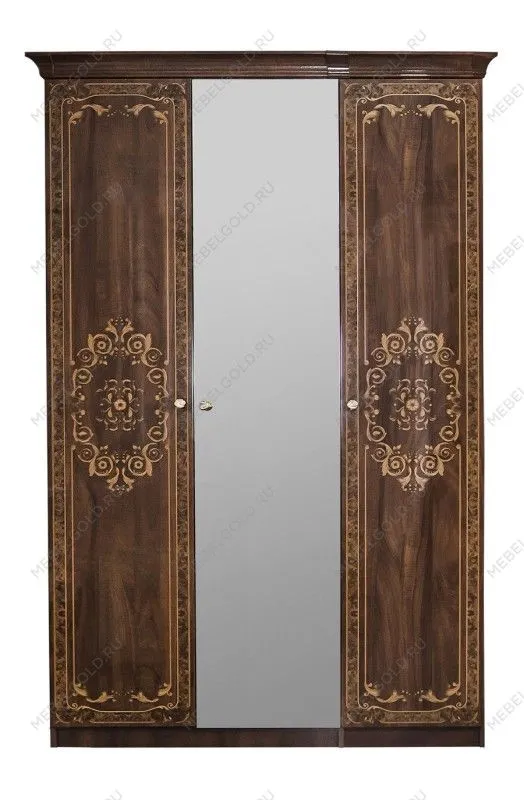 Шкаф Патрисия 3-дверный (2+1) с зеркалом караваджо глянец