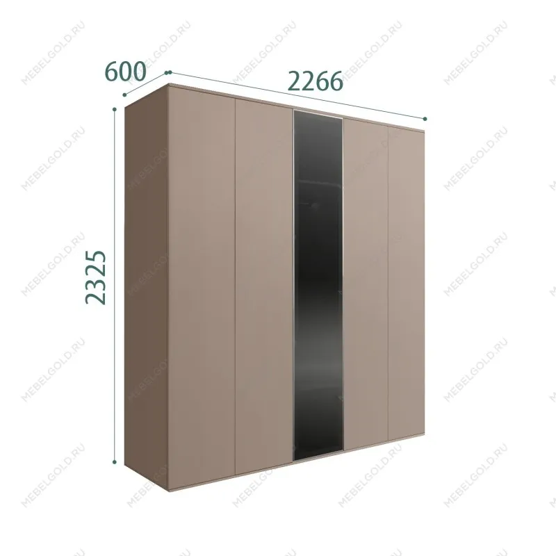 Шкаф 5-ти дв. Bogemia Air (Мокка/Серебро) БМШ2/5(1)