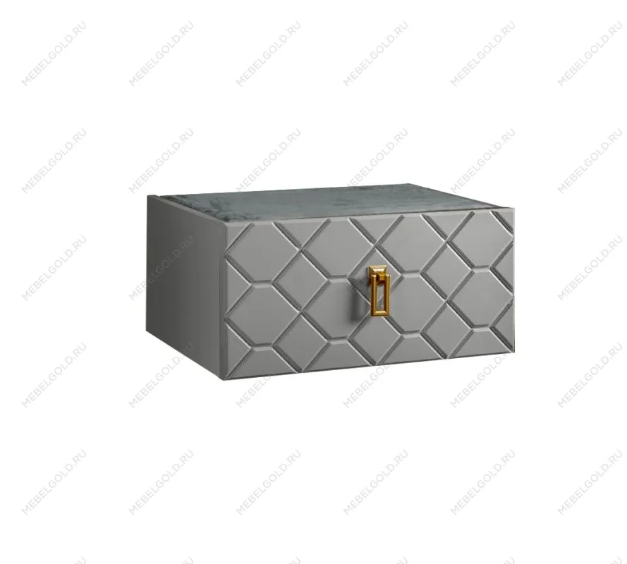 Тумба прикроватная Bogemia Fly Farfalle (Серый) (Novabuk/Золото) БМТП-1