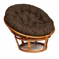 Кресло Papasan с подушкой Коньяк, ткань