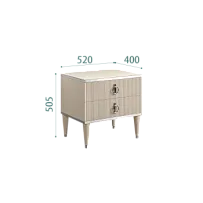Тумба прикроватная 2 ящика Римини СОЛО (Ваниль/Серебро) РМТП-2(s)