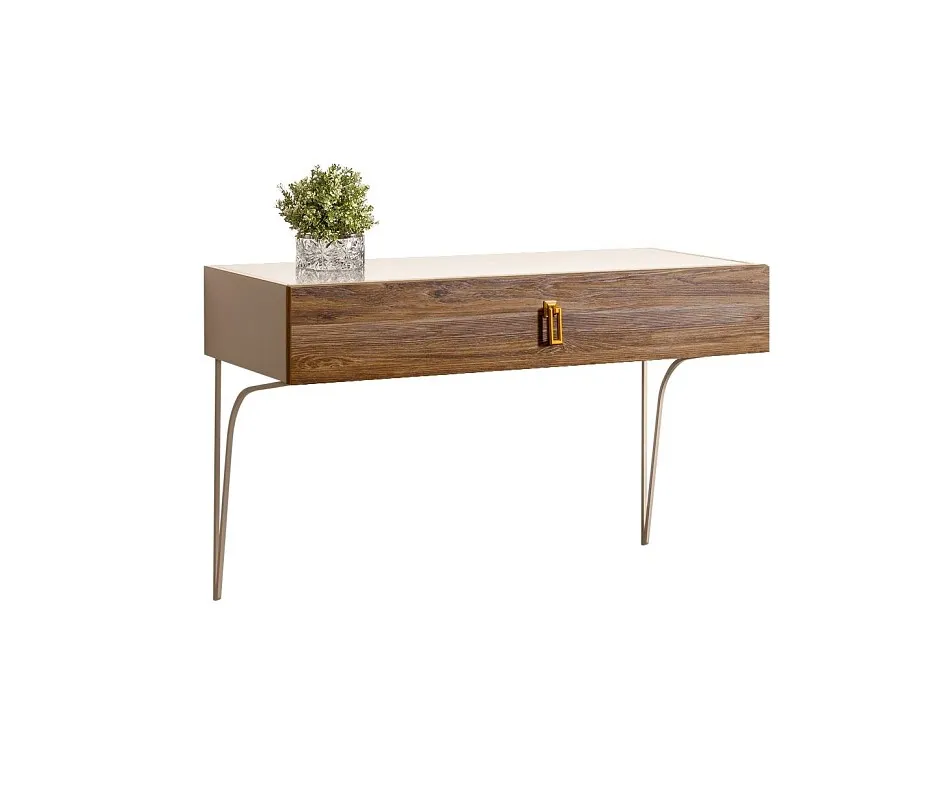 Стол туалетный (консоль) Bogemia Wood Fa (Ваниль) (Lakobel/Золото) БМСТ-1(Wo)