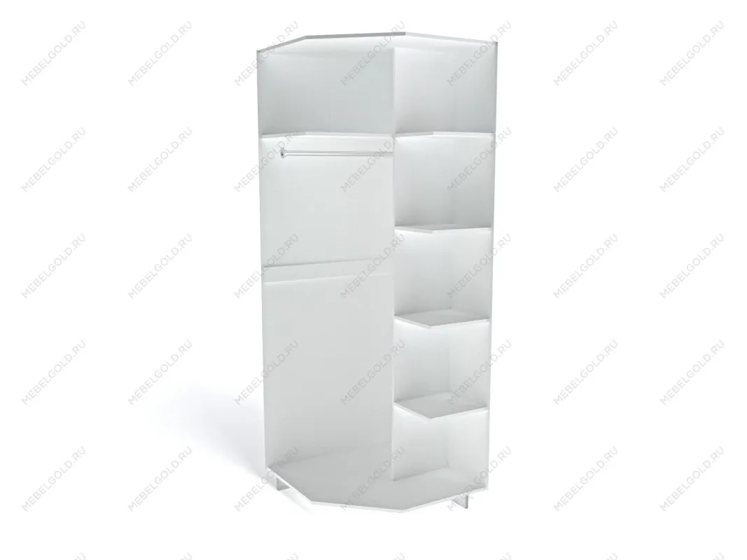 Шкаф угловой с декоративным обкладом, Мале (889*889*2316) Дуб галифакс белый | изображение 1