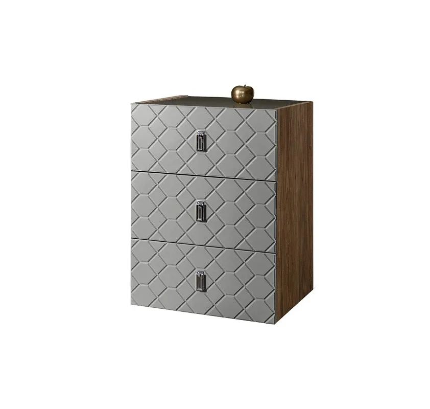 Комод Bogemia Woodline Fly Fa (Серый) (Lakobel/Хром) БМКМ-1