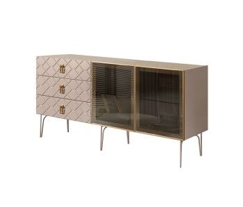 Комод 1.6м Bogemia Farfalle (Мокка) (Novabuk/Золото) БМКМ-4(Fa)[5]