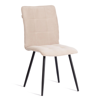 Стул обеденный Bari, ткань велюр, 46х55х89, молочный/черный, (Porsche 2)