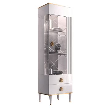 Витрина 1-ств. Римини СОЛО (Белый/Золото) (Правая) РМВ1-1С(s)