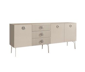 Комод 2.1м Bogemia Fillini (Ваниль) (Novabuk/Хром) БМКМ-5(Fi)