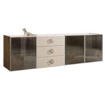 Комод 2.1м Bogemia Woodline Fly Fi (Слоновая кость) (Lakobel/Хром) БМКМ-5[5]