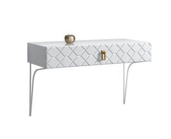 Стол туалетный (консоль) Bogemia Farfalle (Белый) (Lakobel/Золото) БМСТ-1(Fa)