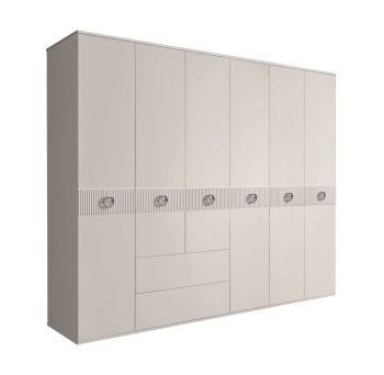 Шкаф 6-ти дверный с ящиками, Bogemia Fillini (Шелк/Хром) БМШ2/61(Fi)