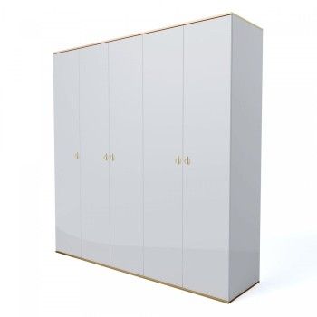 Шкаф 5-ти дверный Римини (Белый/Золото) РМШ2/5