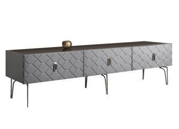 Тумба под телевизор 2.1м Bogemia Farfalle (Серый) (Lakobel/Хром) БМТ-2(Fa)