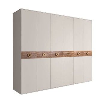 Шкаф 6-ти дв. Bogemia Wood Fi (Шелк/Золото) БМШ2/6(Wo)