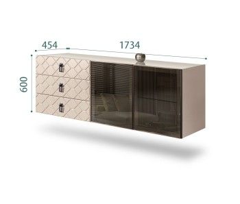 Комод 1.6м Bogemia Fly Farfalle (Ваниль) (Lakobel/Черный) БМКМ-4[5]