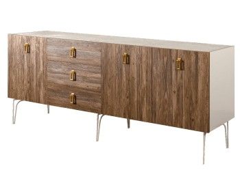 Комод 2.1м Bogemia Wood Fa (Слоновая кость) (Novabuk/Золото) БМКМ-5(Wo)