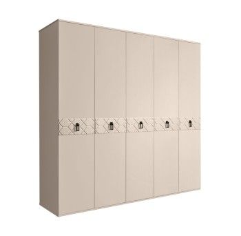 Шкаф 5-ти дв. Bogemia Farfalle (Ваниль/Черный) БМШ2/5(Fa)