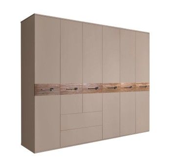 Шкаф 6-ти дверный с ящиками, Bogemia Wood Wo (Мокка/Хром) БМШ2/61(Wo)