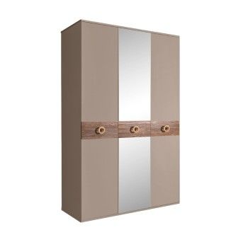 Шкаф 3-х дверный с зеркалом Bogemia Wood Fi (Мокка/Золото) БМШ1/3(Wo)