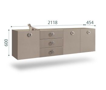 Комод 2.1м Bogemia Fly Fillini (Мокка) (Lakobel/Хром) БМКМ-5