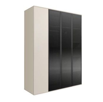 Шкаф 4-х дв. Bogemia Air (Слоновая кость/Черный) БМШ2/4(3)