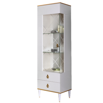 Витрина 1-ств. Римини (Белый/Золото) (Левая) РМВ1-1С