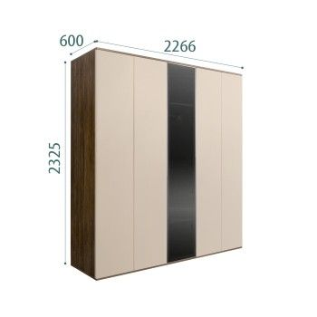 Шкаф 5-ти дв. Bogemia Woodline Air (Ваниль/Серебро) БМШ2/5(1)