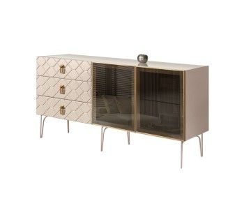 Комод 1.6м Bogemia Farfalle (Ваниль) (Lakobel/Золото) БМКМ-4(Fa)[5]