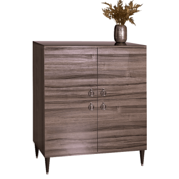 Пенал 4 двери Римини (Орех империя/Серебро) РМП-3