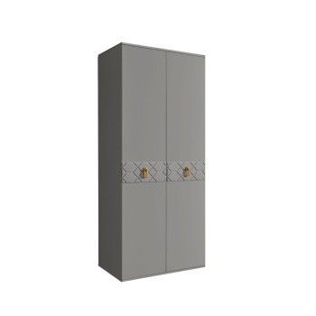 Шкаф 2-х дверный Bogemia Farfalle (Серый/Золото) БМШ2/2(Fa)
