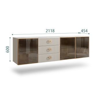 Комод 2.1м Bogemia Fly Fi (Шелк) (Novabuk/Золото) БМКМ-5[5]