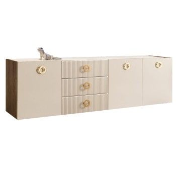 Комод 2.1м Bogemia Woodline Fly Fi (Слоновая кость) (Lakobel/Золото) БМКМ-5