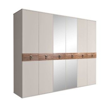 Шкаф 6-ти дв. с зеркалами Bogemia Wood Fa (Шелк/Хром) БМШ1/6(Wo)