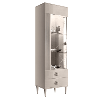 Витрина 1-ств. Римини СОЛО (Бежевый/Серебро) (Левая) РМВ1-1С(s)