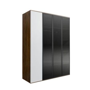 Шкаф 4-х дв. Bogemia Woodline Air (Белый/Черный) БМШ2/4(3)