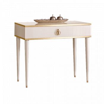 м. Римская - Стол туалетный узкий Римини СОЛО (слоновая кость золото) РМСТ-1 (s)[9]