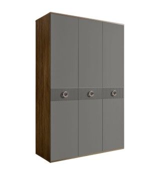 Шкаф 3-х дверный Bogemia Woodline Fi (Серый/Хром) БМШ2/3