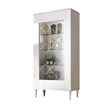 Витрина 2-ств. Римини (Белый/Серебро) (Правая) РМВ2-2С