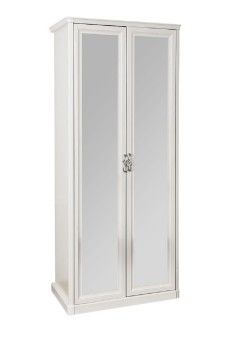 Шкаф Мишель 2-дверный с зеркалом белый матовый